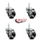 Service Caster 3 Inch Soft Rubber Wheel Swivel 58 Inch Threaded Stem Caster Set with Brake SCC SCC-TS20S314-SRS-TLB-58212-4 - alternate 4